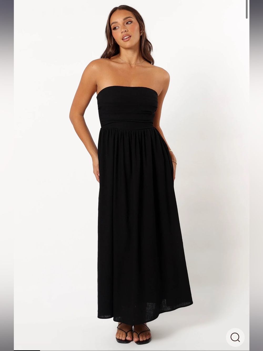 Petal & Pup Kayt Strapless Black Maxi Dress